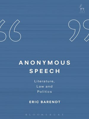 cover image of Anonymous Speech